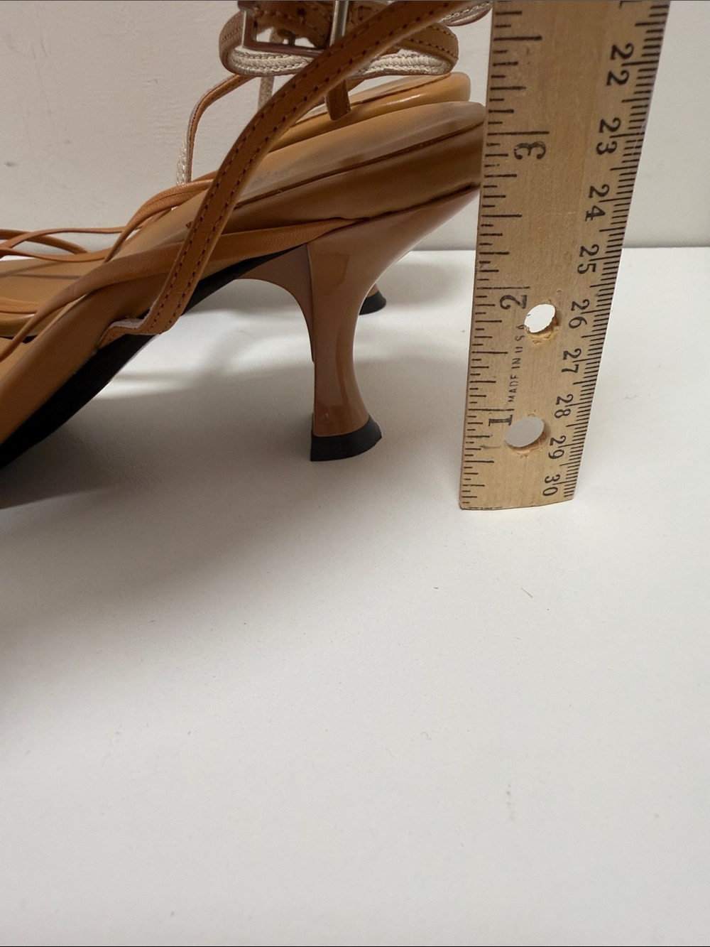 Jeffrey Campbell Flux Tan Strappy Square-Toe Ankle Strap Heel sz 7.5 - Picture 9 of 11